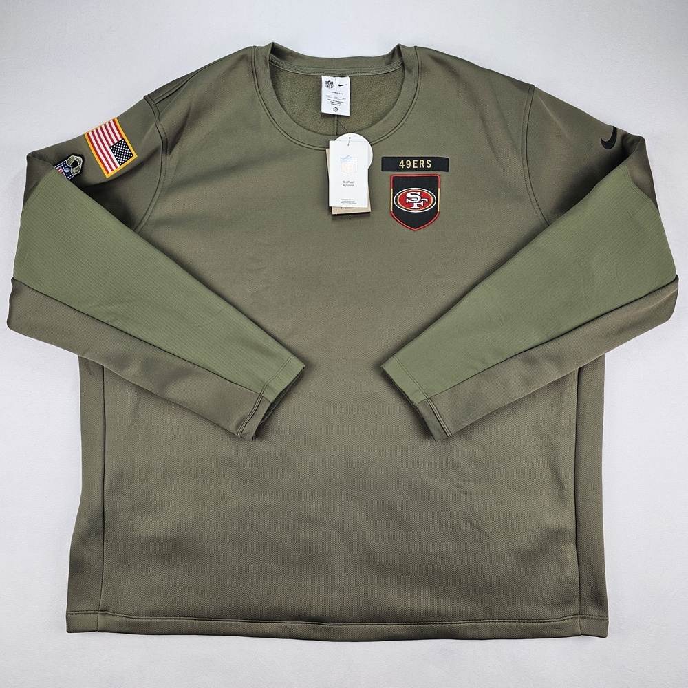 Nike Men's San Francisco 49ers Salute to Service Sideline Coach Crewneck 3XL